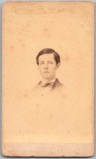 Antique CDV Circa 1860s W.J. Baker Young Handsome Man In Suit Utica NY