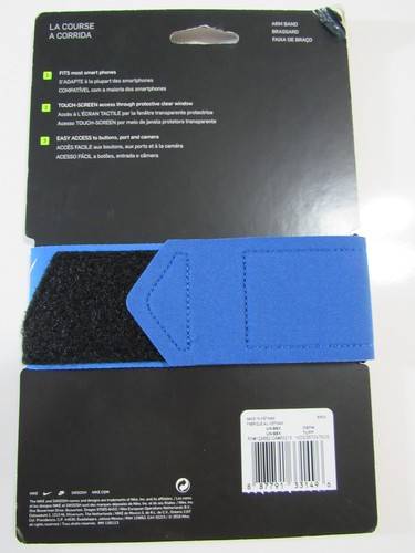 Nike Running Arm Band Fits Most Smart Phones Blue White Nwt - Zdjęcie 2 z 6