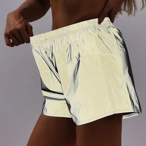 Womens Short Pants Festival Shorts Fitness Hot High Waist Bottoms Metallic - Picture 6 of 25