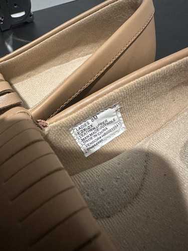 ¡NUEVO! Zapatos sin cordones Dr Max talla 8M cuero tostado suela superior hecha por el hombre - Imagen 8 de 8