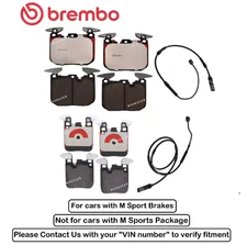 Front & Rear Brake Pad OE Brembo Ceramic +Sensor for BMW 435i / xDrive (M Sport)