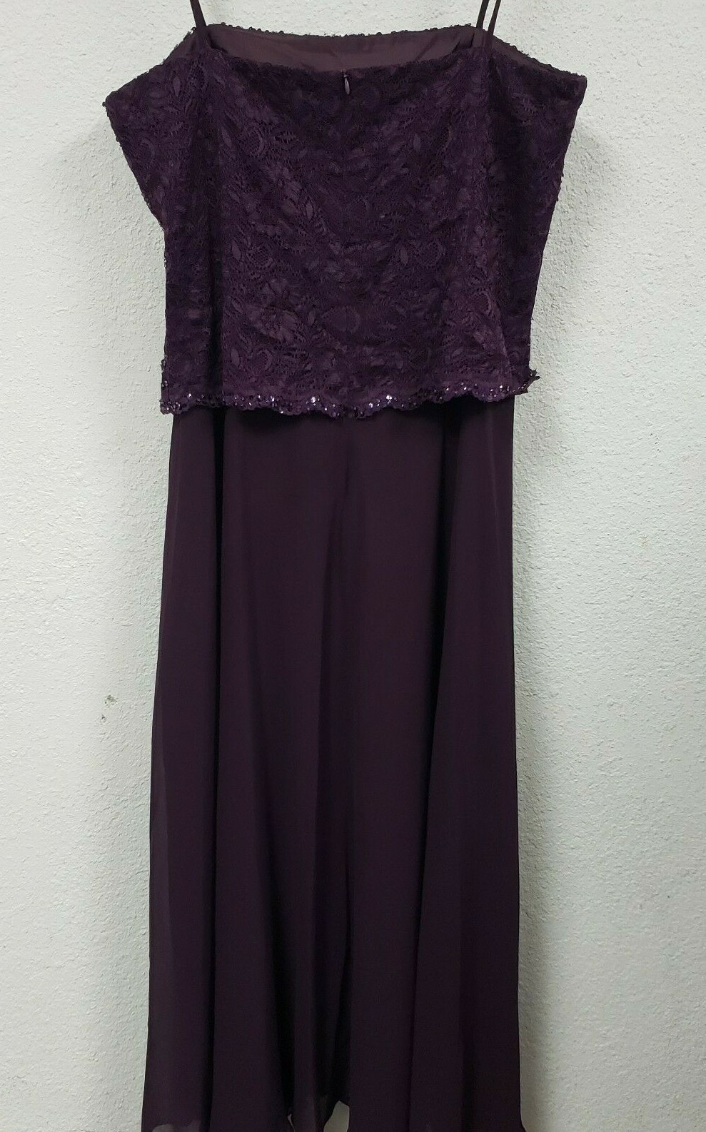 Emma Street Women's Plus Size Two Piece Set Lace Jacket Dress, Eggplant, 18