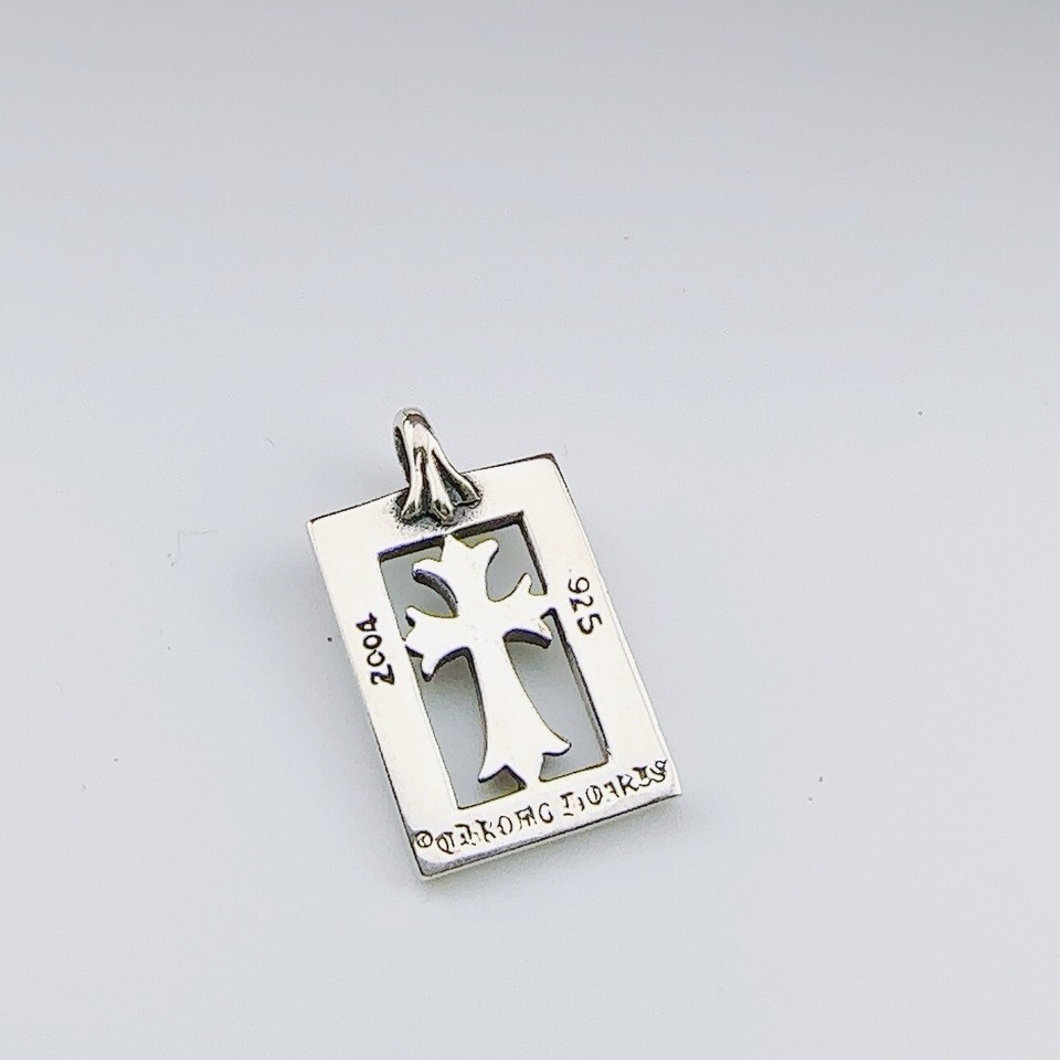 Solid 925 Sterling Silver Pendant Rectangle Cross Timeless Necklace