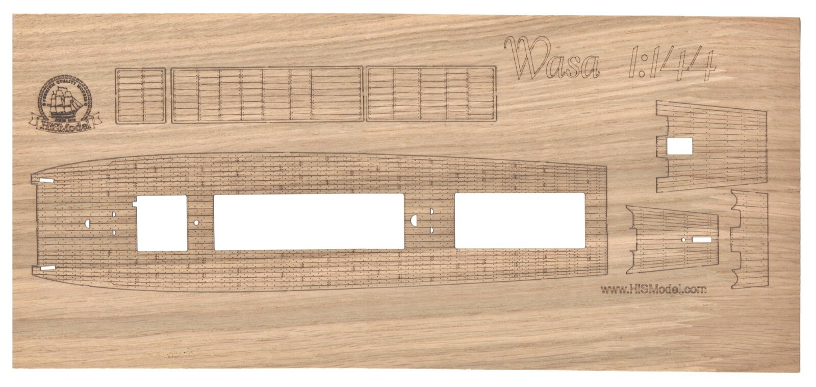Airfix Wasa 1:144 - laser cut wooden deck for model by Airfix
