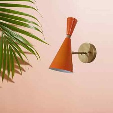 1950's Mid Century Handmade Brass Italian Diabolo Wall Sconce Light Fixture