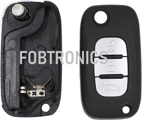 PARA RENAULT CLIO, KANGOO, MODUS, MEGANE 3 BOTONES ABATIBLE LLAVERO ESTUCHE + LOGO A80 - Imagen 6 de 7