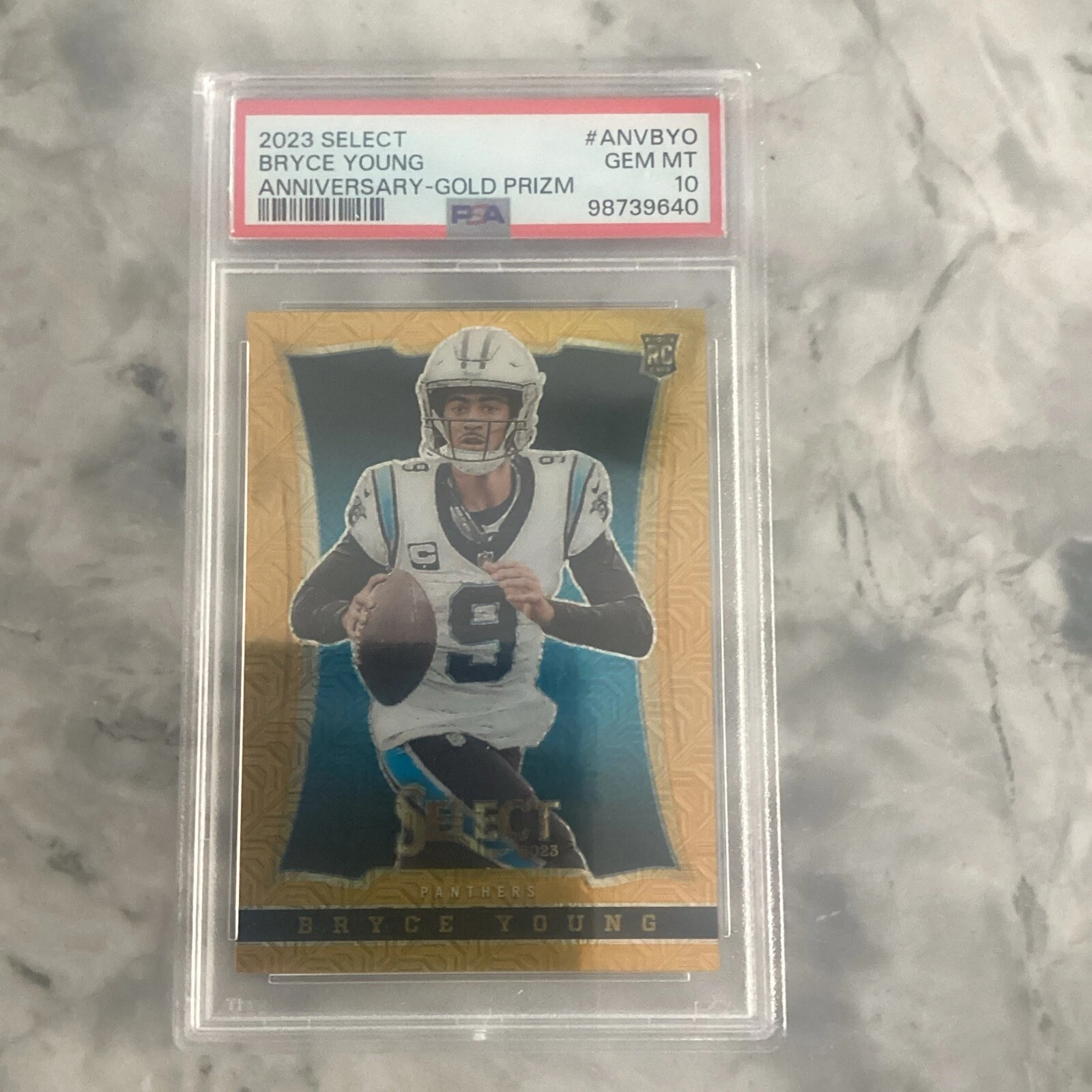 Bryce Young Panini Select Select Anniversary #ANVBYO Gold Prizm
