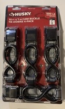 ❤️Husky 10 FT x 1 IN Ratchet Tie-Downs 4 Pack by Husky NEW SEALED PACKAGING