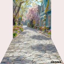 10'x20'CP Floral Street View Scenic Microfiber Fabric background backdrop SD304