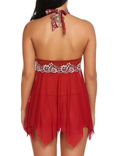 Sexy Damen-Dessous Spitzenkleid Unterwäsche Babydoll Nachtwäsche G-String in Übergröße - Bild 134 von 261