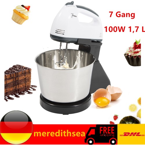 Küchenmaschine Knet Rühr Teig Maschine Teigkneter Gerät Stand Mixer 100W 1,7 L