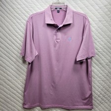 Peter Millar Crown Crafted Polo Shirt Mens XL Pink Striped Short Sleeve Stretch