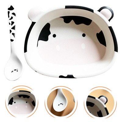 Kids Food Bowl Kitchen Gadget Lovely Bowl Soup Spoon Breakfast Salad Bowl