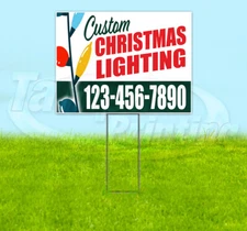 CUSTOM PHONE NUMBER CHRISTMAS LIGHT INSTALLATION 18x24 Yard Sign Snipe YS00105
