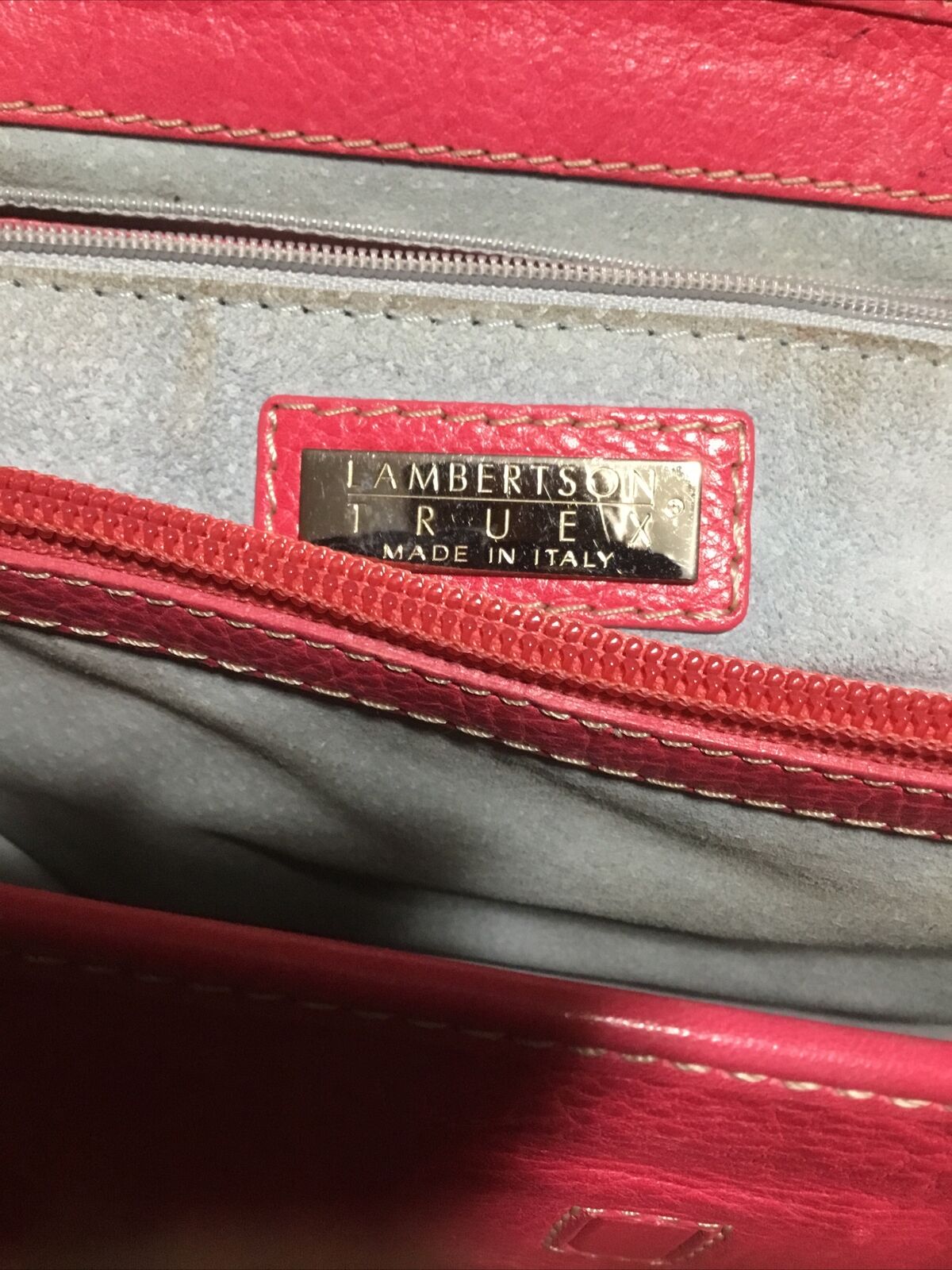 Lambertson Truex Vintage Hot Pink Leather Satchel - image 6