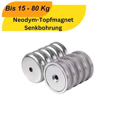Neodym Magnete Mit Loch Bohrung Senkung Scheiben Quader Magnetscheibe Topfmagnet