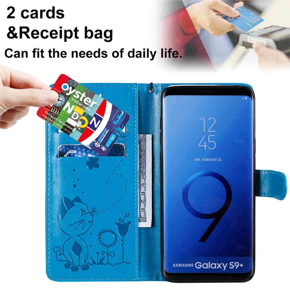 For Samsung S20 FE/S10 Lite/S9/S8/Note 10 20 Wallet Card Slot Leather Case Cover - Image 4 of 4