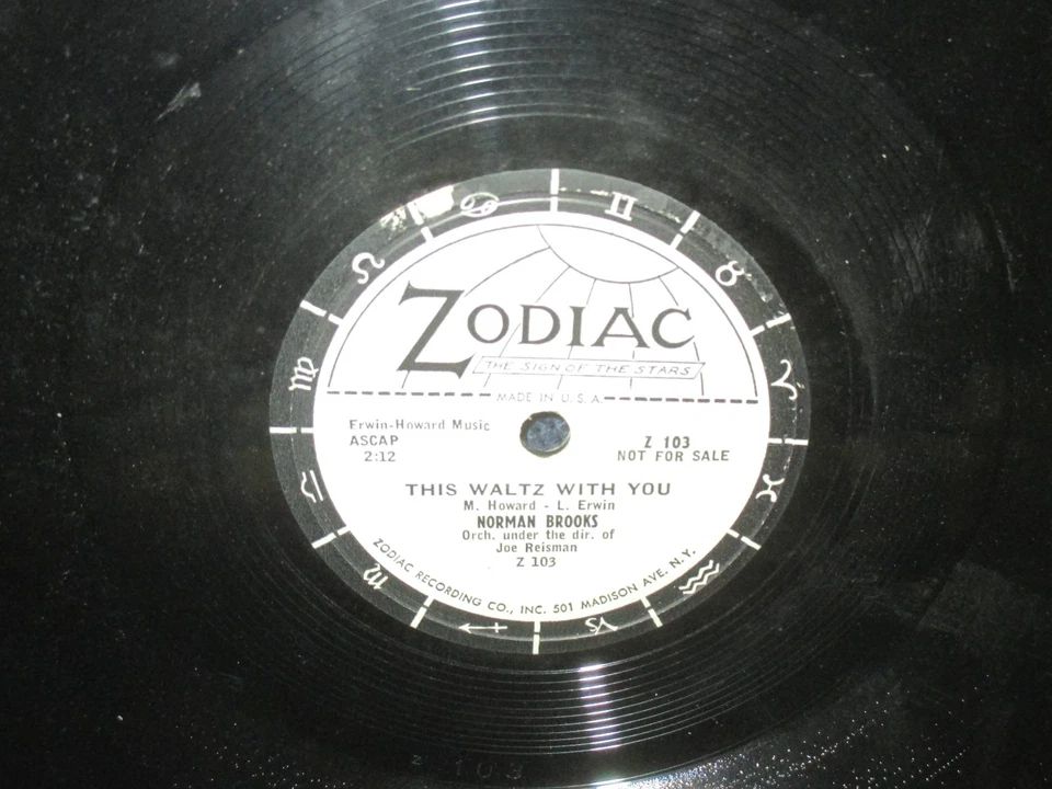 Norman Brooks "A Sky-Blue Shirt and a Rainbow Tie/This Waltz With You" 78 - Image 2 of 2
