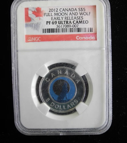 2012 Canada NGC PF69 Ultra Cameo Full Moon & Wolf Early Releases  ecoinsales