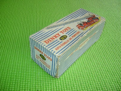 DINKY TOYS 32D AUTO-ECHELLE DE POMPIER DELAHAYE BOITE VIDE D'ORIGINE+CALE+SACHET