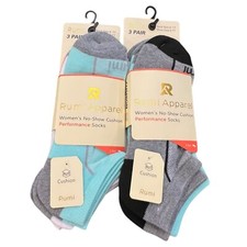 No Show Socks Cushion Performance 6 Pairs Womens Sock Size 9-11 / Shoe Size 5-11