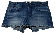 Mudd Shorts Womens Size 5 Blue Denim Strecth Pockets Raw Hem
