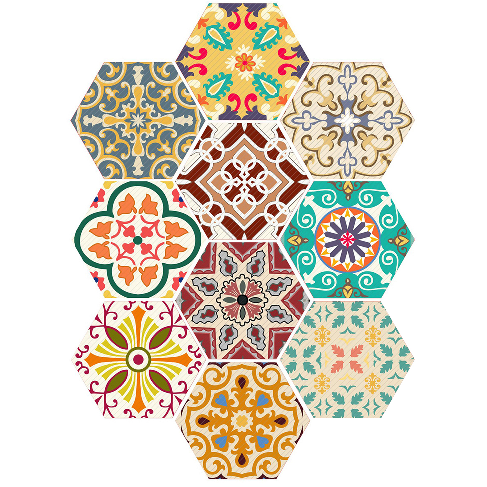 10pcs Tile Stickers Waterproof Diy Durable Antislip Wall Tile Stickers