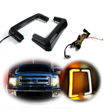 Black Lens Switchback LED DRL&Turn Signal Lights Retrofit For 2009-14 Ford F-150