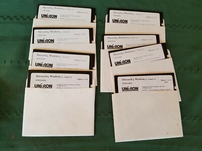 Vintage 1992 Microsoft Windows 3.1 Uniron. 5.25'' Diskettes Discs 1-8 Complete