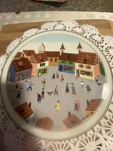 Villeroy Boch Naïf Design Artist Signed Village Porcelain 8 In Trivet 