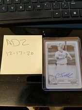 2020 Bowman Chrome Draft Carson Tucker True Black Printing Plate Auto 1/1 HOT!! 