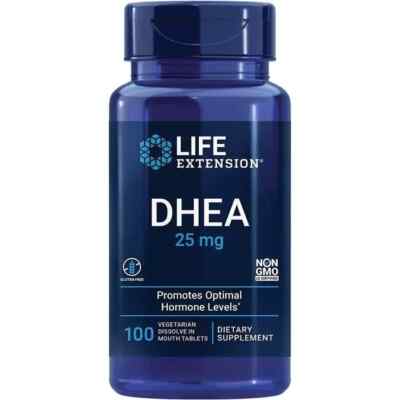 DHEA 25mg !2 Bottles!- 100 Capsules Total 200 caps Life Extensions Exp 5/26