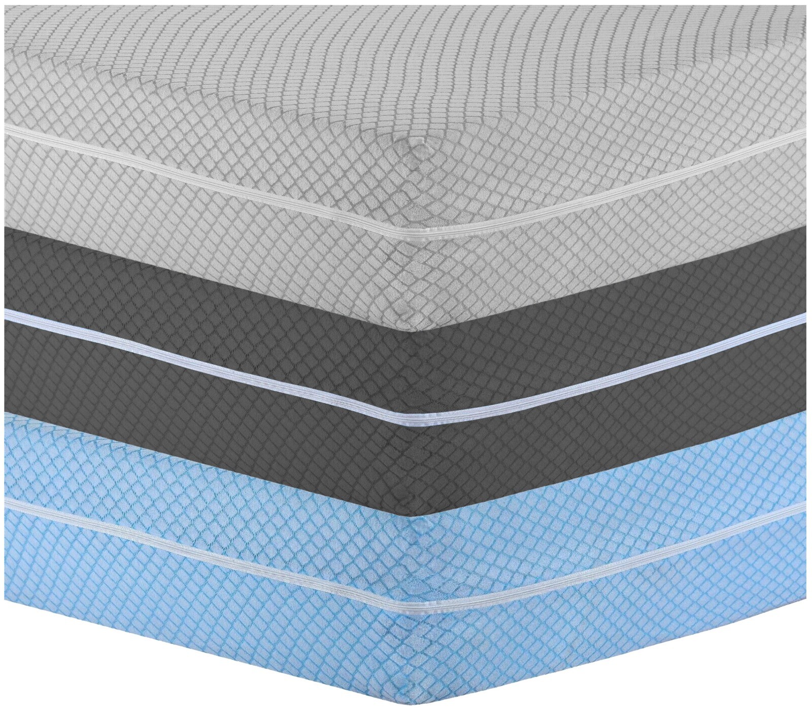 Diamond Zipped Mattress Cover Terry Bed Cover Topper Full Encased Anti