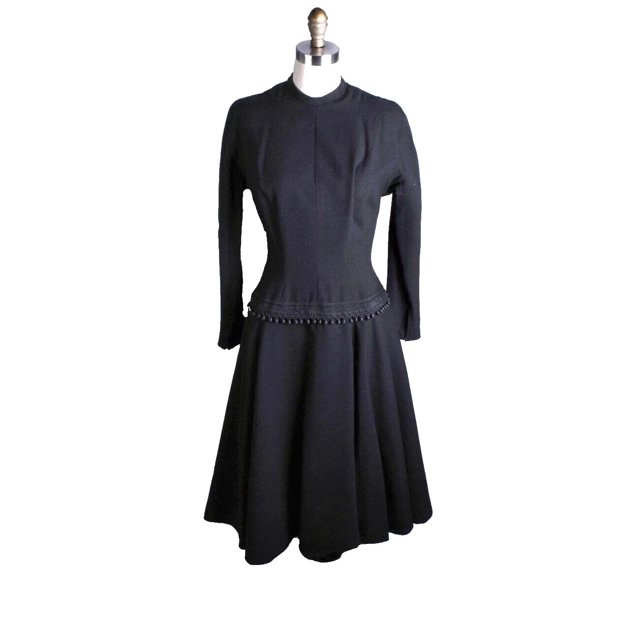 Vestidos Vintage de Lana 100% Peplum para Mujer