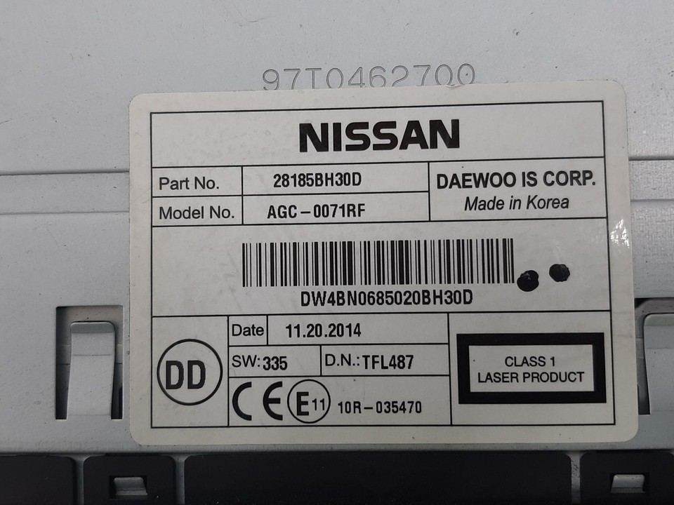 2015 NISSAN NV200 Mk1 OEM Radio/CD/Stereo Head Unit No Code Available