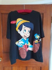 Zara Disney Top Pinocchio Jiminy Cricket: Maglietta Uomo/Donna Medium (M) Nera
