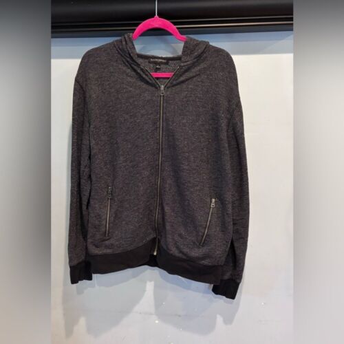 Banana Republic Women's Full Zip Grey/Black Hoodie Size Large