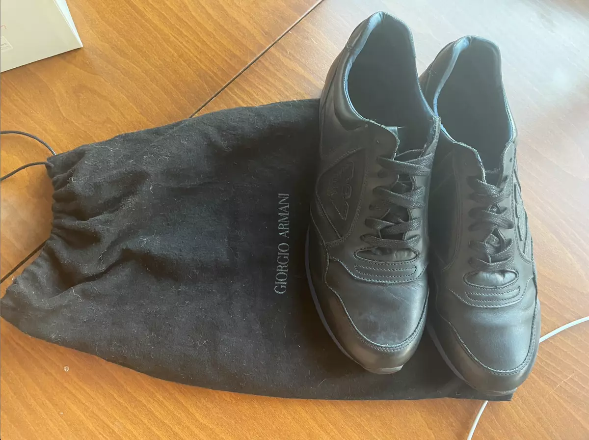 Armani sneakers nero cheap
