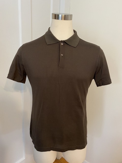 Prada Milano Menâs Polo Shirt Size Large Dark Brown Made In Italy Very Nice! | eBay