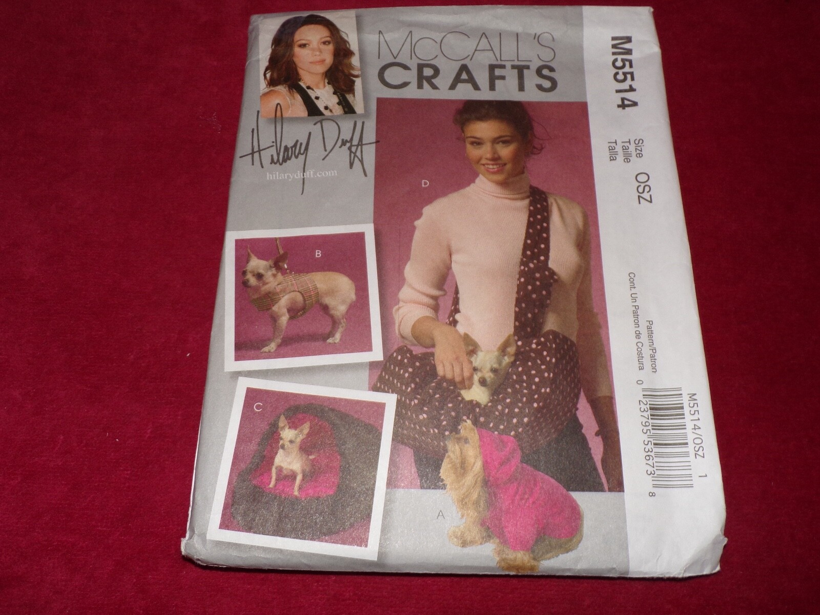 McCALL S M5514 PET CARRIER VEST HARNESS LEASH BED COAT mccall-s-m5514-pet-carrier-vest-harness-leash-bed-coat