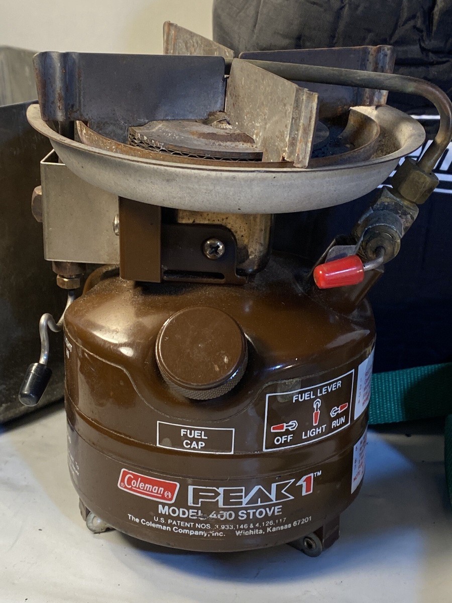 Coleman Peak1 M400 Camp Stove W/ Carry Bag Hot Handle & Kit Wrench