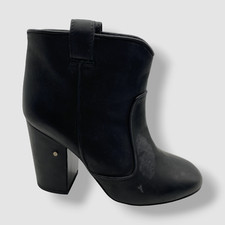 $680 Laurence Dacade Women's Black Leather Riding Biker Boot Shoes Size 35