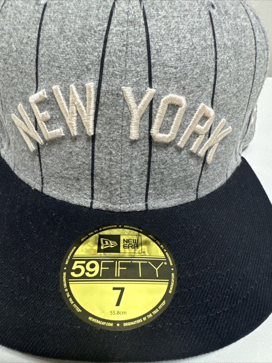 New York Yankees Grey Heather Pinstripe 59Fifty Fitted Hat