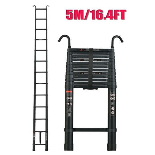 Telescopic Ladder Foldable Aluminum Telescoping Ladder with Detachable Hook Safe - Picture 4 of 27