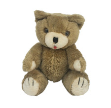 12" VINTAGE TRUDY TOYS BROWN CREME JOINTED TEDDY BEAR STUFFED ANIMAL PLUSH TOY