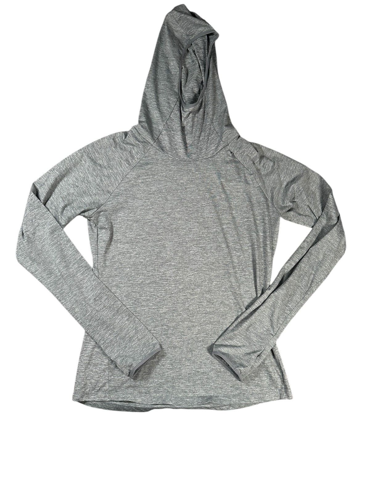 Nike Dri-Fit Running Long Sleeve Light Grey Hoodie Womens Medium Workout Outdoor