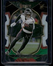 2022 Panini Select #35 Drake London Black and Green Prizm Die Cut