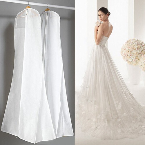 White Extra Large Wedding Dress Bridal Gown Garment Breathable Cover Storage Bag - Picture 3 of 12