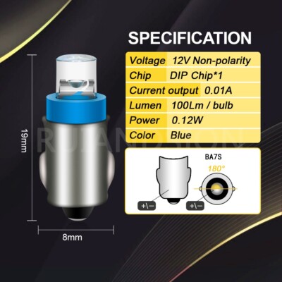 10pcs Ba7s T7 Llb281 Glb281 Car Led Dashboard Warning Indicator Bulb Aircraft In - Foto 4