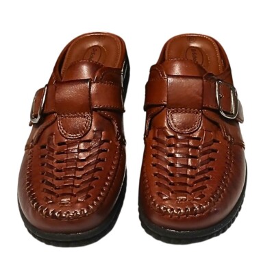 Dr Scholls Leather Slip On Loafer Mule Women Brown Woven